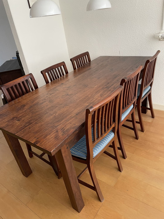 Image 1 of Wooden dining table with 6 chairs