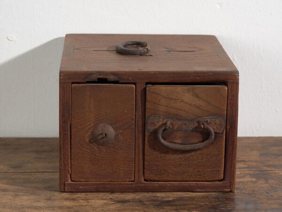 Antica scatola di legno giapponese con cassetto – Periodo Meiji–Taishō (c.1890–1920) – Armadi contenitori (photo 21 of 40)