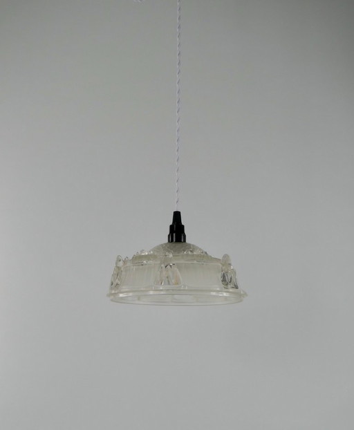 Lampada a sospensione vintage Ezan Art Déco con ghiaccioli