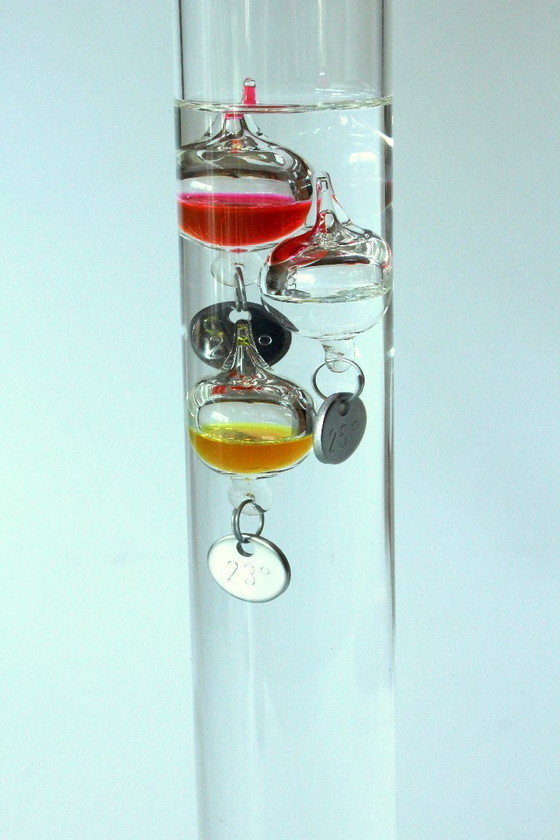 Image 1 of Large Galileo glass thermometer, handmade, mouth-blown