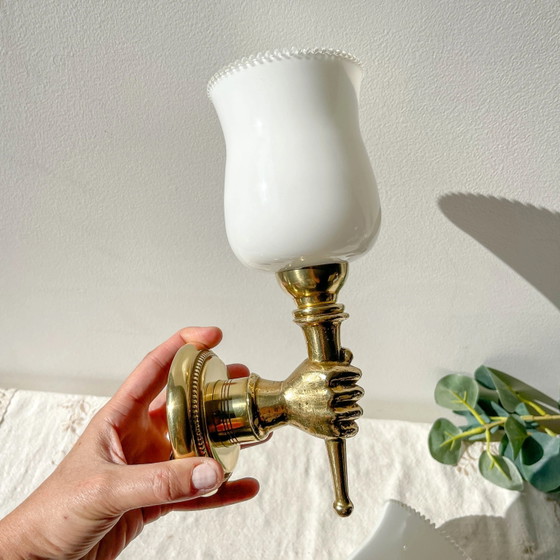 Coppia di applique vintage in ottone – Maison Jansen, anni '60 – Illuminazione (photo 8 of 10)