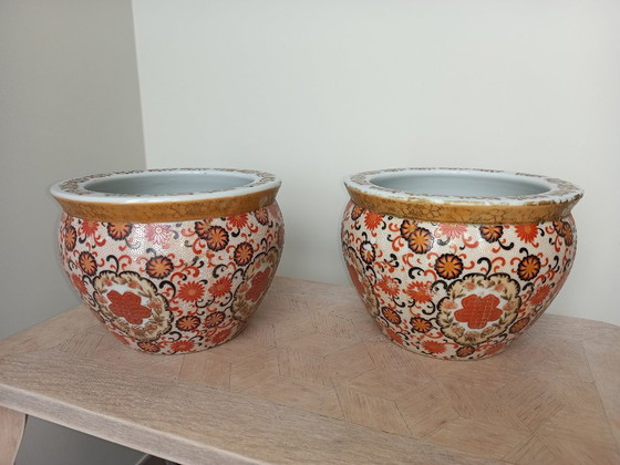 Coppia di Vasi per piante asiatici, Ceramica, Nero (foto 2 di 5)