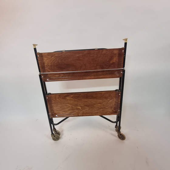 Image 1 of folding and mobile vintage serving table, 1960s-70s,...