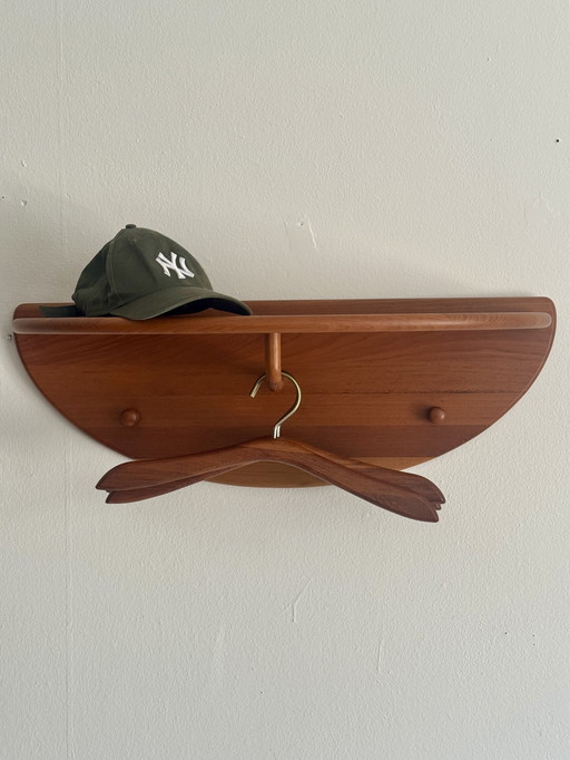Vintage teak coat rack Danish Lysgaard möbler
