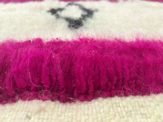 Image 1 of Berber Rug - 311 cm x 204 cm - pink and white Wool