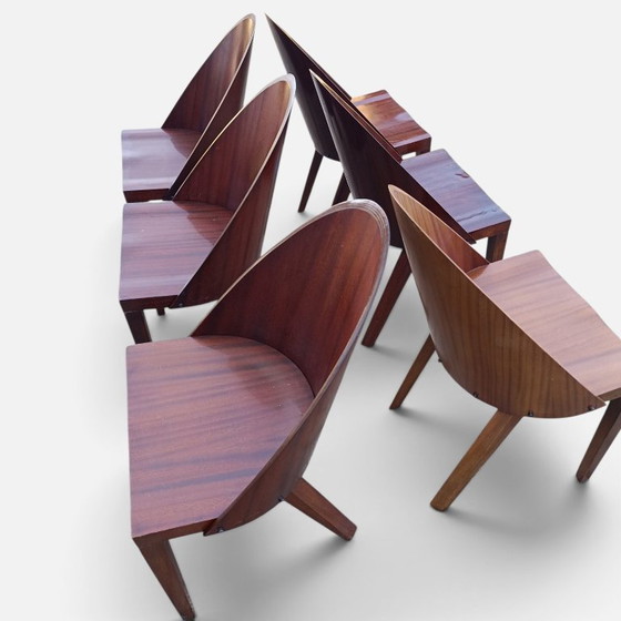6x Philippe Starck Royal 44 Chair Chair Aleph Driade 1985 – Dining chairs, Wood (photo 11 of 19)