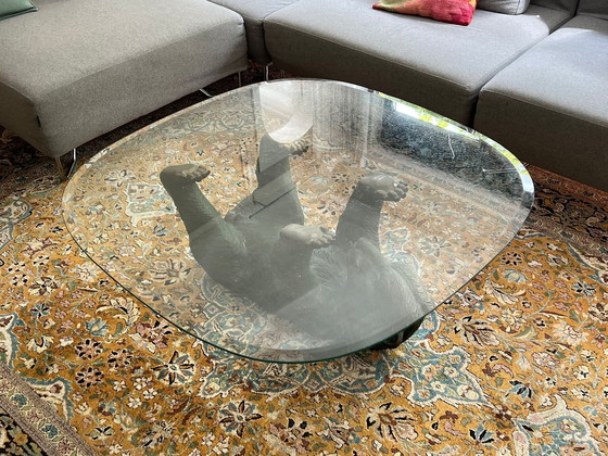 Image 1 of Table basse vintage ours en verre