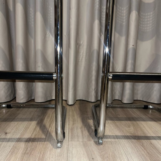Image 1 of Coppia di sgabelli da bar in stile S32, ispirati a Marcel Breuer, anni '70