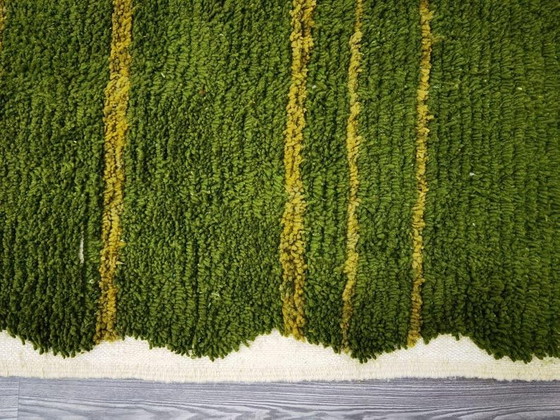 Tapis en laine pure vert artisanale traditionnelle taille 2/3 m – Accupunto, Wool (photo 3 of 8)