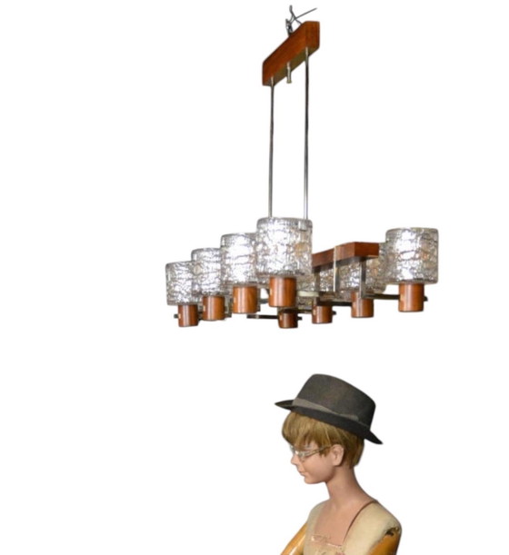 Image 1 of Lampadario allungato vintage in stile scandinavo