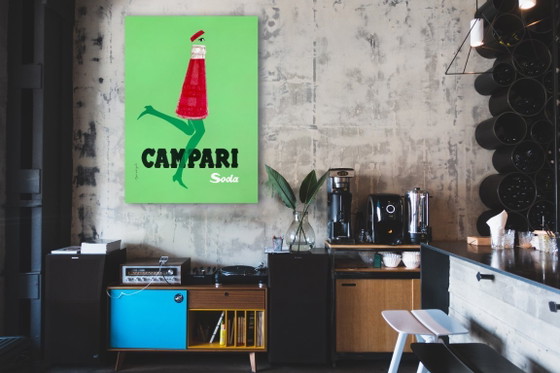 Image 1 of Campari Soda publicité vintage par Marangolo 1968 - Poster 70 x 100 cm