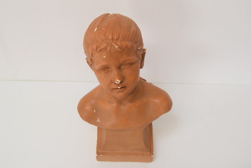 Gipsen buste uit de Belle Époque-periode door Jindřich Říha, jaren 1890.