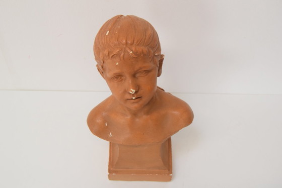 Image 1 of Gipsen buste uit de Belle Époque-periode door Jindřich Říha, jaren 1890.
