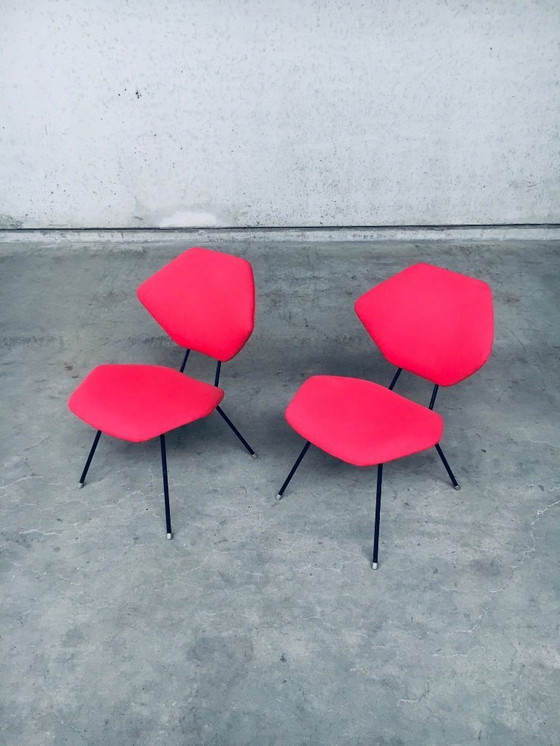 Image 1 of Midcentury Modern Design Low Side Chair set, Italy 1950's