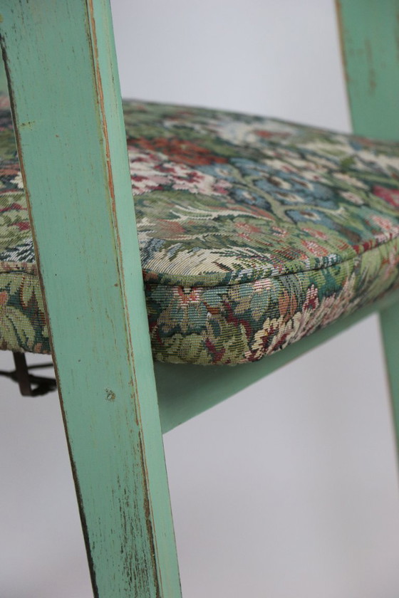 Image 1 of Set di sgabelli vintage verdi a forma di fiore