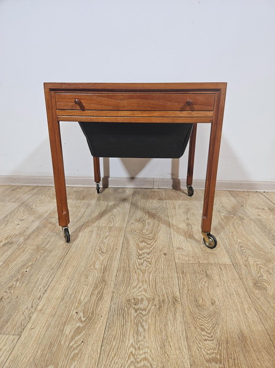 Mid-Century Modern Sewing Table in Teak, Denmark, 1950s-1960s – Desk, Brass, Mid Century Modern (photo 16 of 19)