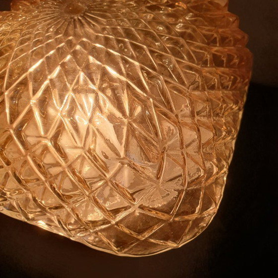 Image 1 of Lampe de plafond et applique murale vintage avec pointes en diamant nacrées,