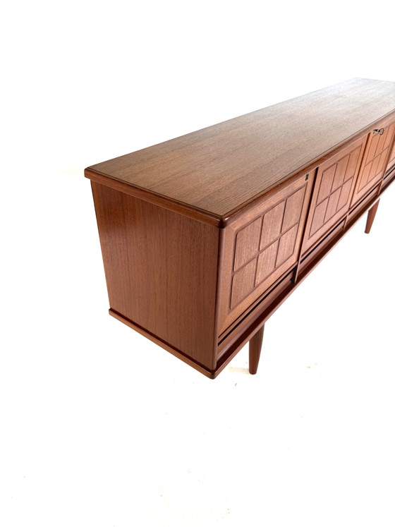 Image 1 of Vintage graphic teak sideboard, Nordas Stool ‘60