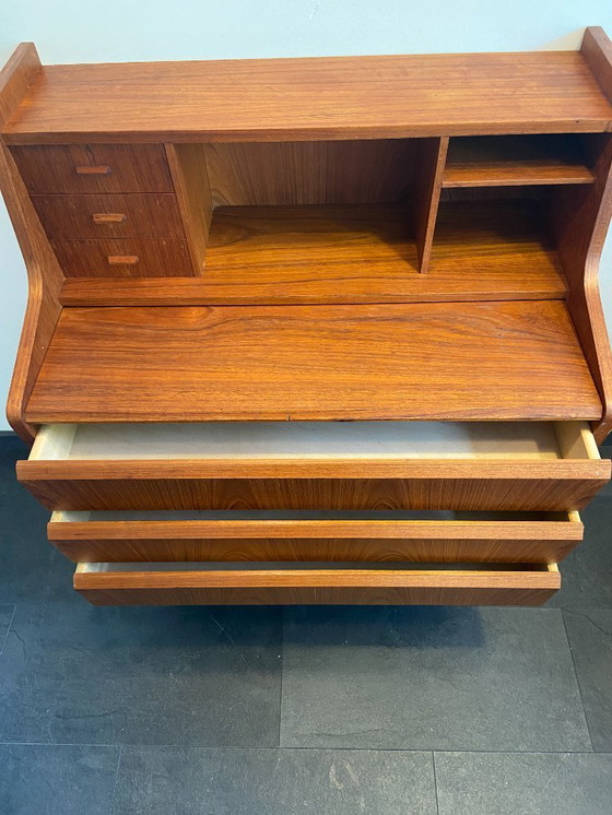 Image 1 of Vintage Danish secretaire with 3 drawers