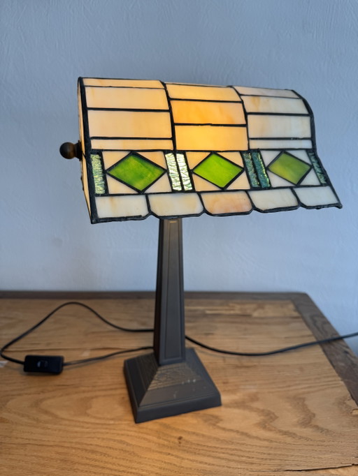 Lumilamp Tiffany Banker's Lamp