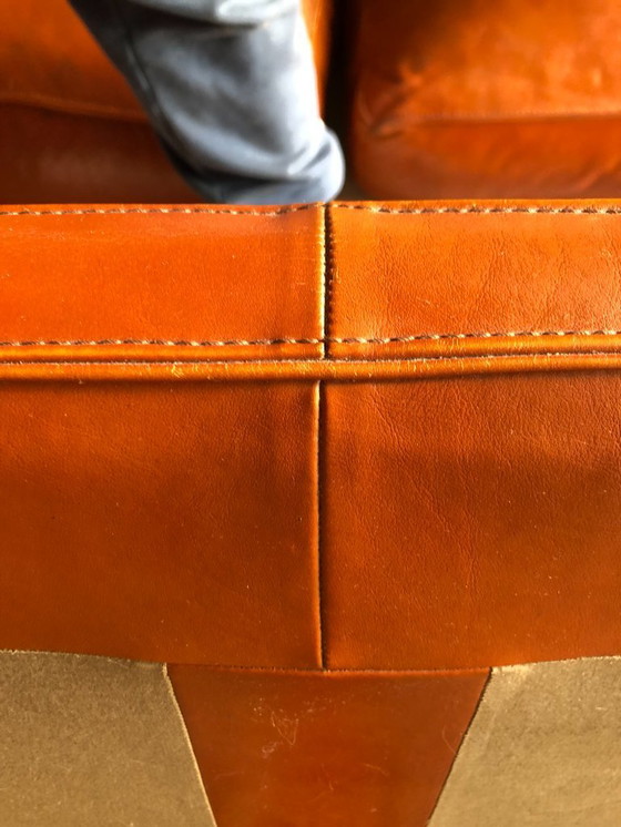 Image 1 of Canapé Poltrona Frau Socrates, design italien, cuir, cognac