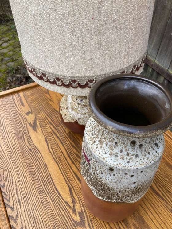 Image 1 of Scheurich Vase Fat Lava West Germany Table Lamp Ceramic Base 70s Vintage