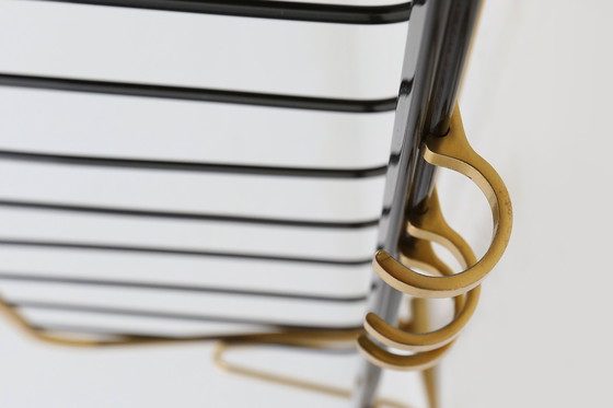 Image 1 of Mid Century Garderobenständer aus Gold und schwarzem Aluminium, Belgien 1960er Jahre