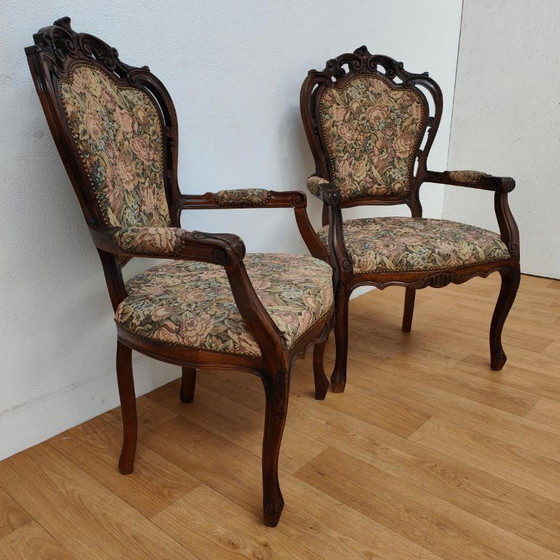 Set di sedie e poltrone vintage francesi Luigi XV Gobelin – Textile (photo 5 of 20)