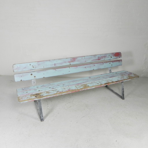 Robuste, industrielle Bank, 2 Meter lang, 1960er Jahre