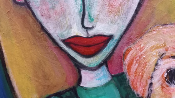 Image 1 of T.van Steenbergen "Labradoodlepup" nieuw 40 x 50 cm 