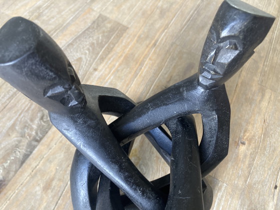 Image 1 of Sculpture africaine en bois sculptée à la main