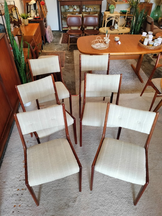 Image 1 of Vintage set of 6 teak Danish dining chairs
