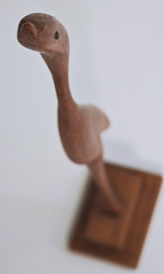Image 1 of Bird figurine teak vintage mid century modern