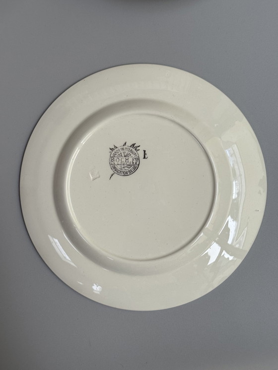 Image 1 of Set di 12 piatti da dessert o da colazione vintage Boch Frères - anni '40