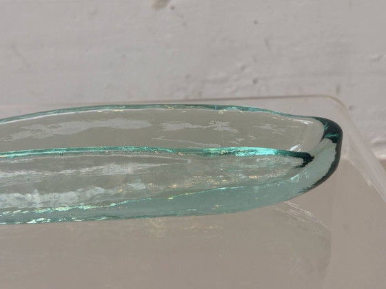 Image 1 of Oblong bowl made of mouth-blown glass, 1970s