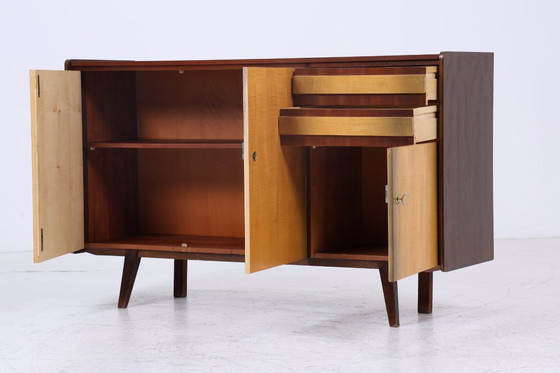 Image 1 of Vintage Sideboard années 60 | Mid Century TV Board avec compartiments Rétro Bois Rangement #07-09