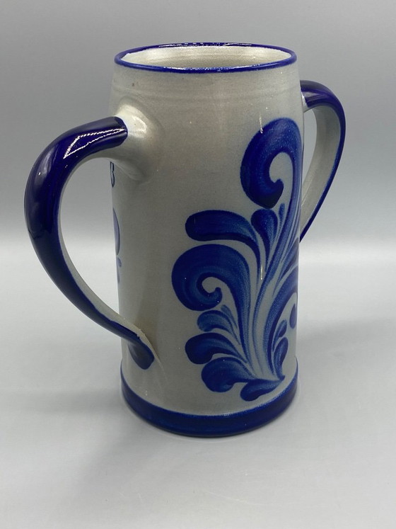 Grande Chope à Deux Anses en Grès Girmscheid – Westerwald – Allemagne – XXe Siècle – Vaisselle, Ceramic (photo 3 of 9)
