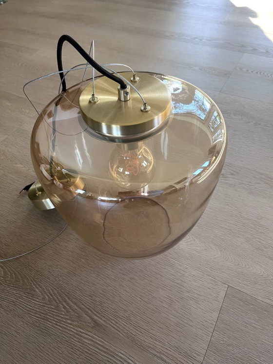 Image 1 of Lucide FLORIEN - Pendant light - Ø 28 cm - 1xE27 - Amber