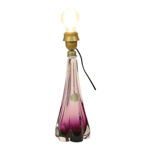Purple Crystal Table Lamp Val Saint Lambert
