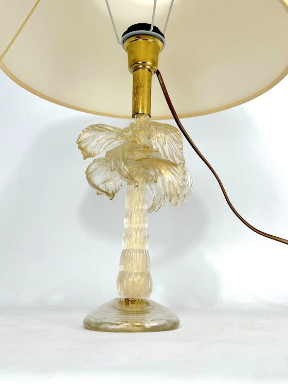 Image 1 of Mid-century rare brass and murano glass table lamp by Tommaso Barbi
