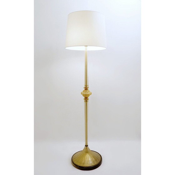 Image 1 of Vintage Murano Table Lamp Barovier & Toso 'Cordonato D'Oro' 1950s