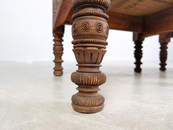 Image 1 of Ensemble de 2 fauteuils de salon indiens, fauteuils Art déco sculptés à la main