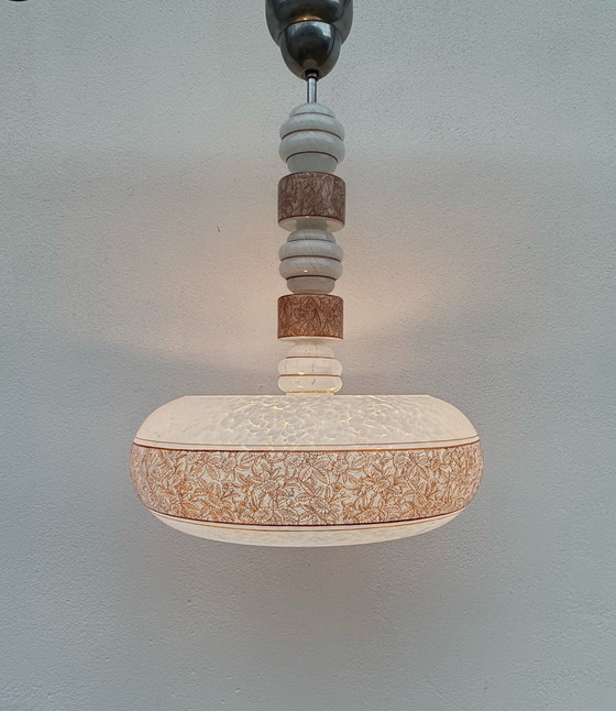 Image 1 of Lampadario in vetro Art Déco dalla Cecoslovacchia