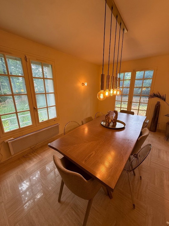 Image 1 of roche bobois dining table and 8 roche bobois chairs