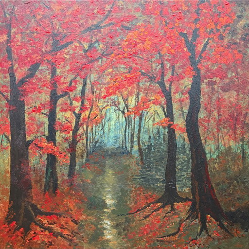 Hänsel und Gretel | Mysterieus Herfstbos | Grimm-serie | 60x60 cm