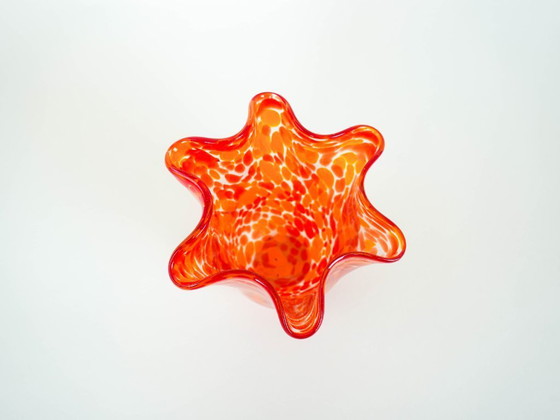 Image 1 of Orange glass vase, Danish design, 1970s, made in Denmark