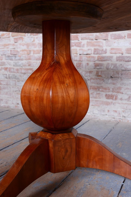 Table de salle à manger Biedermeier restaurée, en bois de cerisier, d'origine polonaise et autrichienne, (photo 5 of 16)