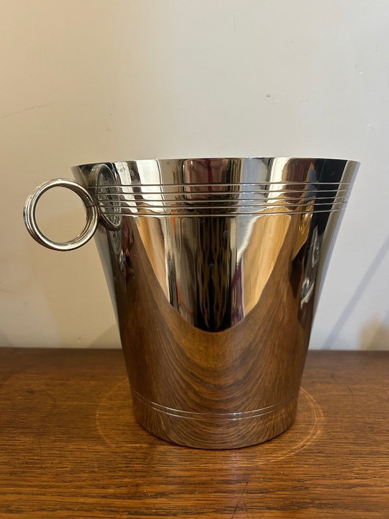 Image 1 of chrome-plated metal champagne bucket