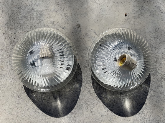 Image 1 of Set aus 2 identischen Glasdeckenlampen