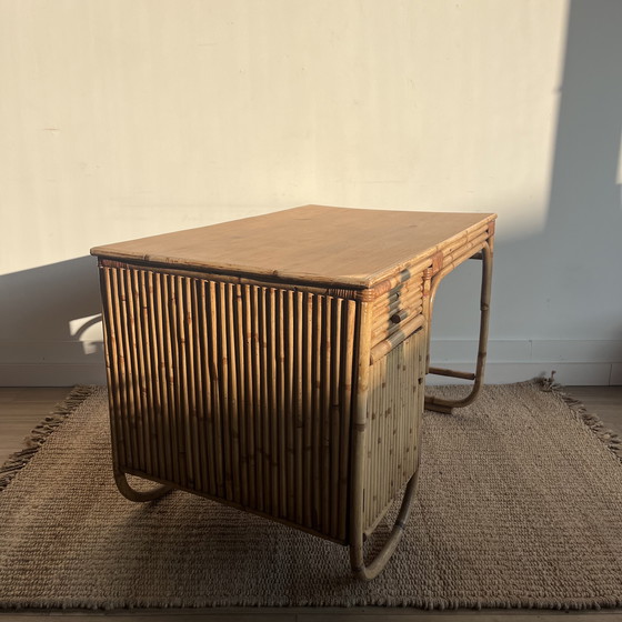 Image 1 of Rotan Bamboe Bureau Mid Century Vintage